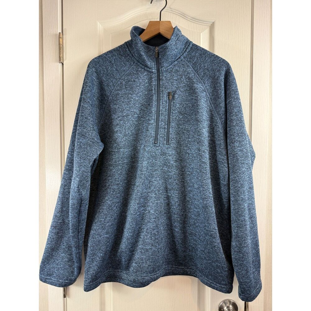 Eddie Bauer Men's Blue Radiator Sweater Fleece 1/4 Zip Pullover Size L Large